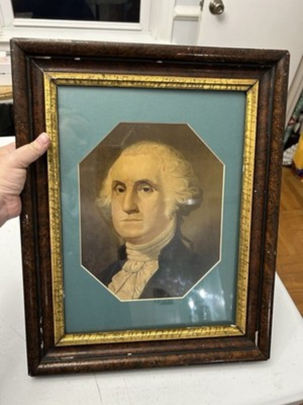 Vintage Framed President George Washington Lithograph Print